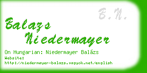 balazs niedermayer business card